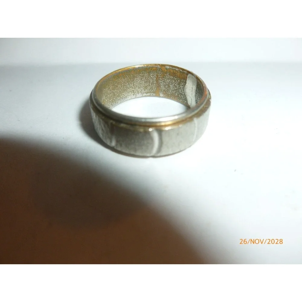 Signed KARATCLAD Vintage 18K Electroplated Textured Band Ring sz 7